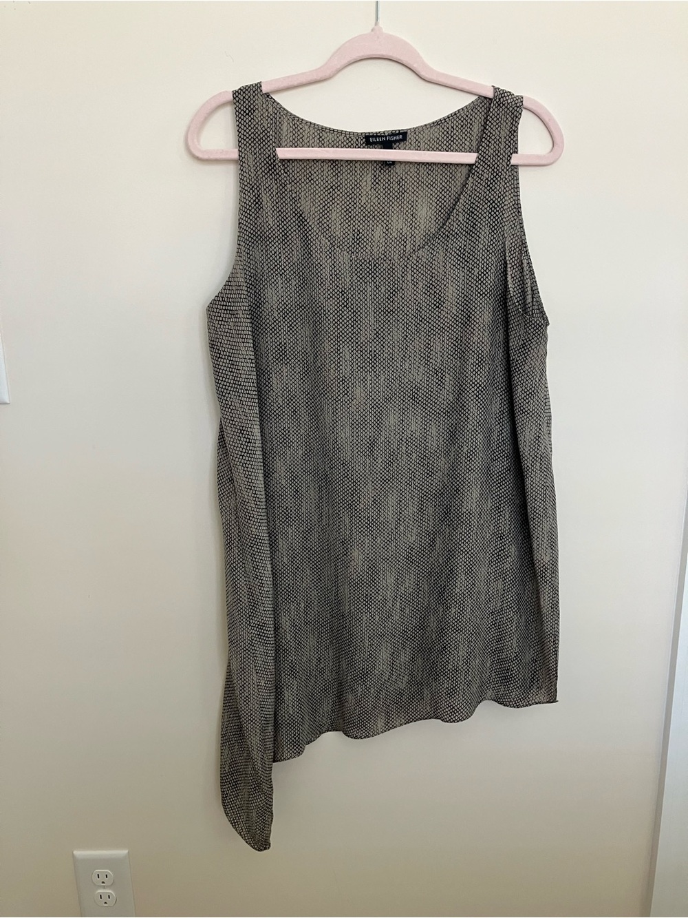 Eileen Fisher Silk Sleeveless Tunic in Black and White